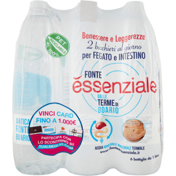 Acqua Fonte Essenziale Naturale da 1 litri in plastica-PET - Scegli il numero di casse 2