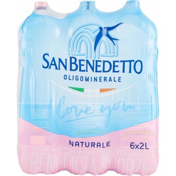 Acqua San Benedetto Naturale da 2 litri in plastica-PET - Scegli il numero di casse 2